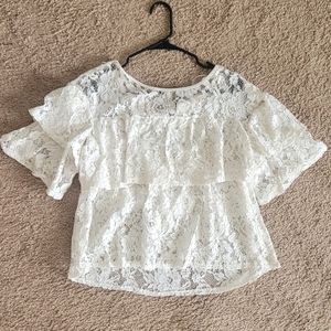 Tiered Ruffles Lace top Lauren Conrad